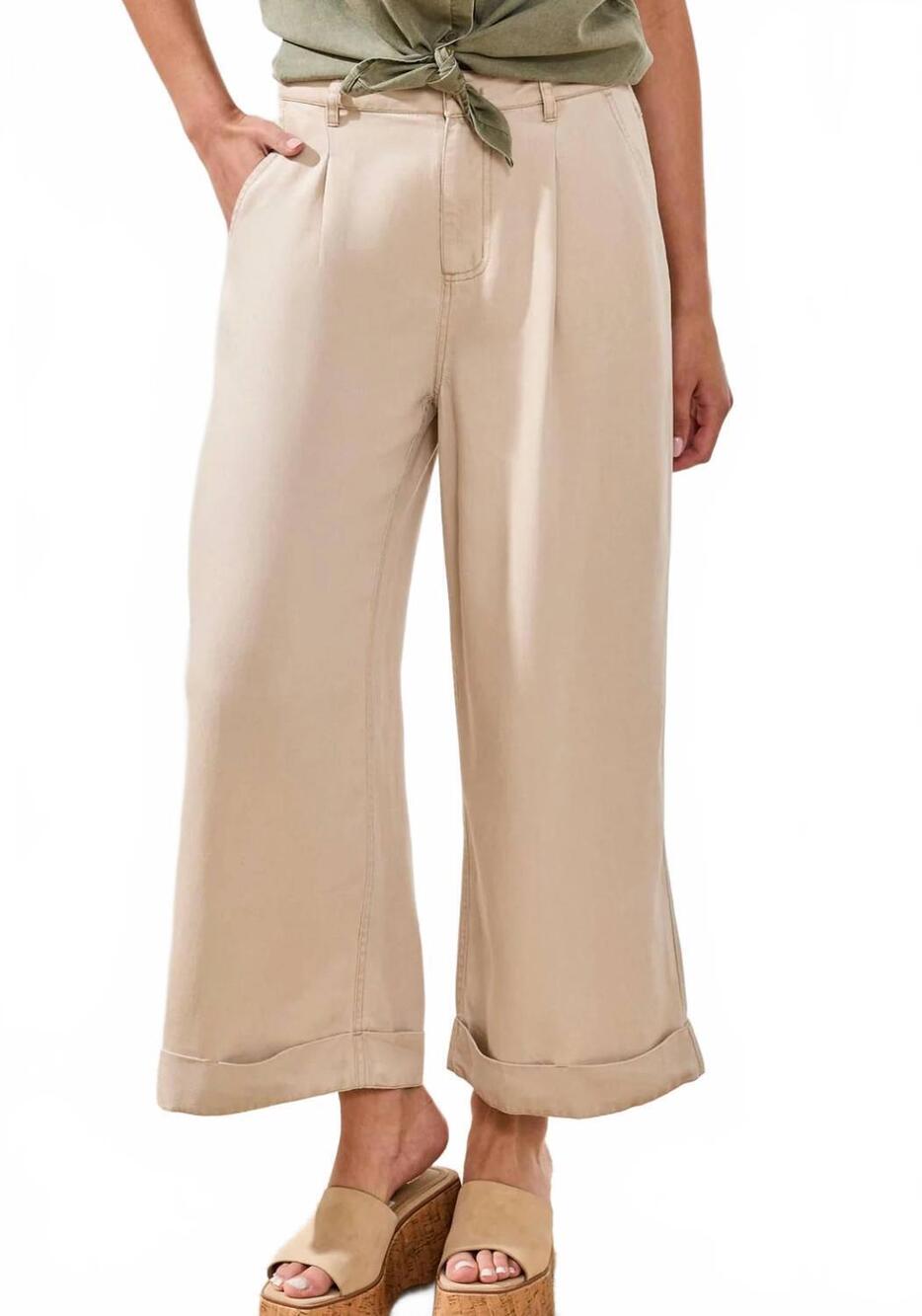 NEW TRIBAL brooke pleated wide leg pants in coco cream